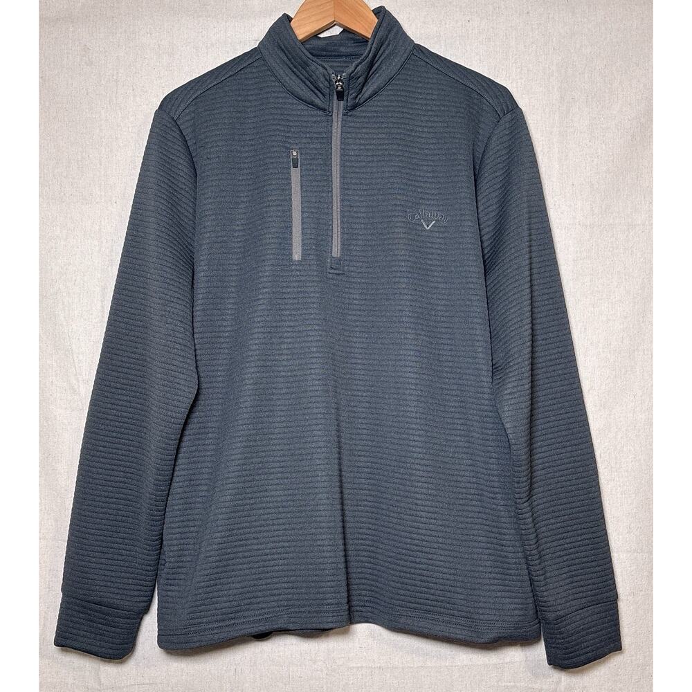 Callaway Men's Golf Pullover 1/4 Zip Opti Dri Quiet Shade Gray Long Sleeve Sz M
